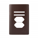 Placa p/ 2 Interruptores + 2 Tomadas 4x2 - Novara Marrom Fosco